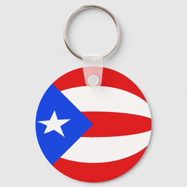 Puerto Rico Fisheye Flag Keychain (Front)