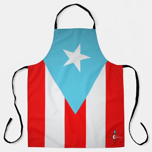 Puerto Rico Flag All Over Print Large Apron (Front)