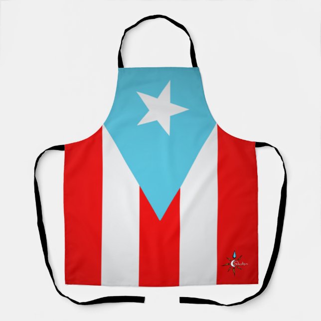 Puerto Rico Flag All Over Print Medium Apron (Front)