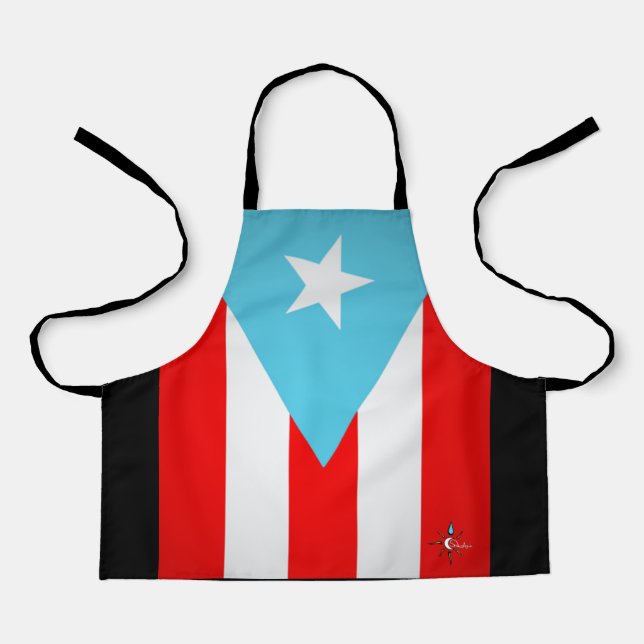 Puerto Rico Flag All Over Print Small Apron (Front)