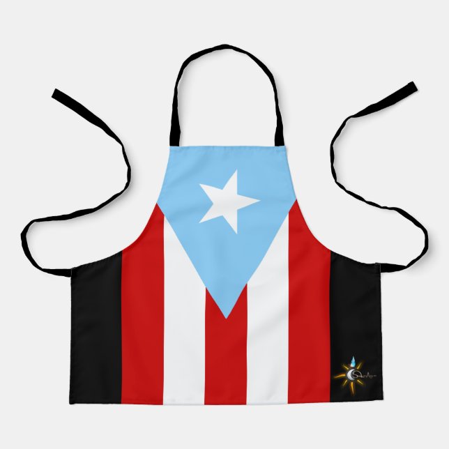 Puerto Rico Flag All Over Print Small Apron (Front)