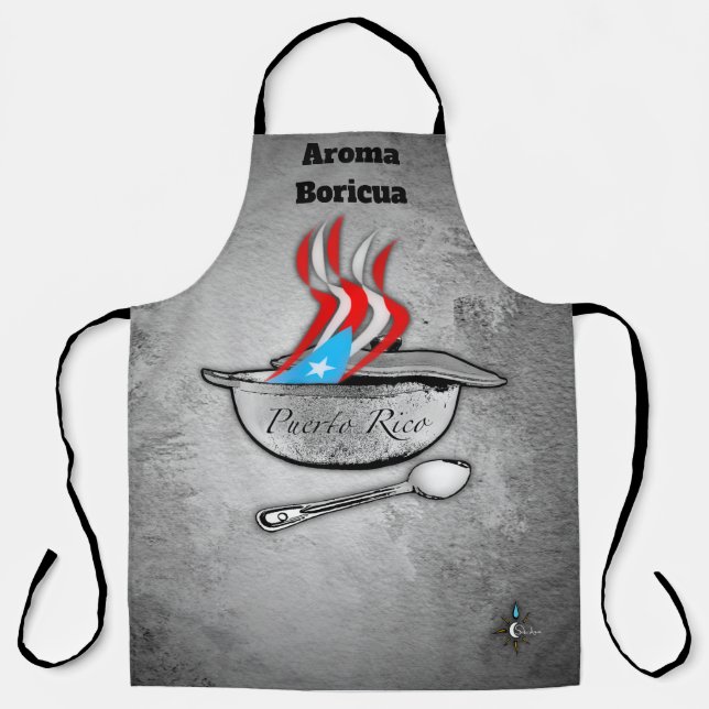 Puerto Rico Flag Aroma All Over Print Large Apron (Front)