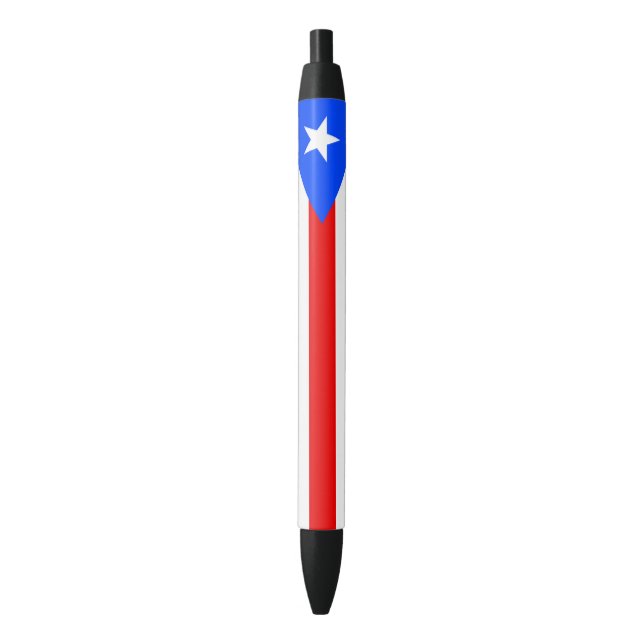 Puerto Rico Flag Black Ink Pen (Front Vertical)