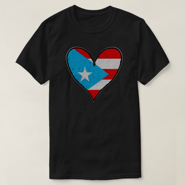 Puerto Rico Flag | Boricua Heart, Puerto Rican T-Shirt (Design Front)