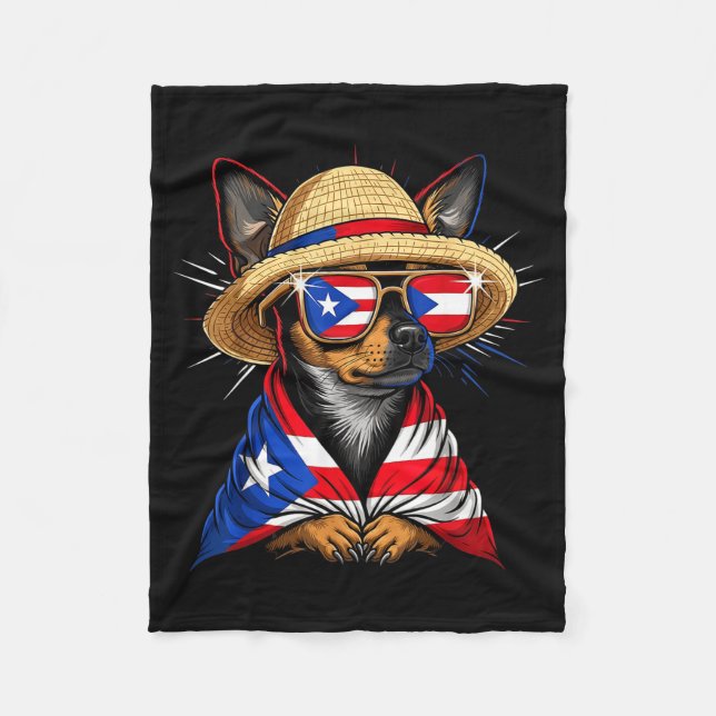 Puerto Rico Flag Boricua Puerto Rican Flag  Fleece Blanket (Front)