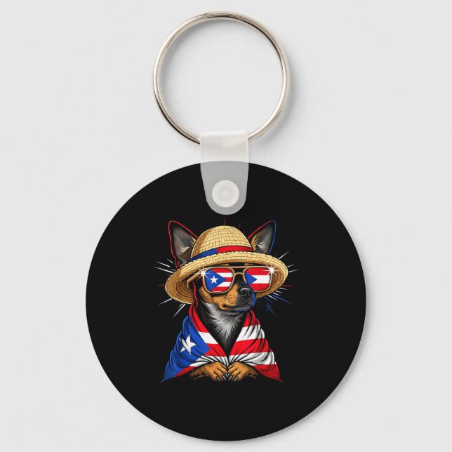 Puerto Rico Flag Boricua Puerto Rican Flag  Key Ring (Front)
