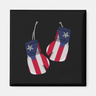 Puerto Rico Flag Boxing Gloves Boxer Boricua Patri Magnet