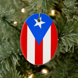 Puerto Rico Flag Ceramic Ornament