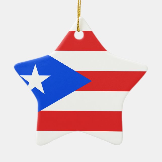 Puerto Rico Flag Ceramic Ornament (Front)