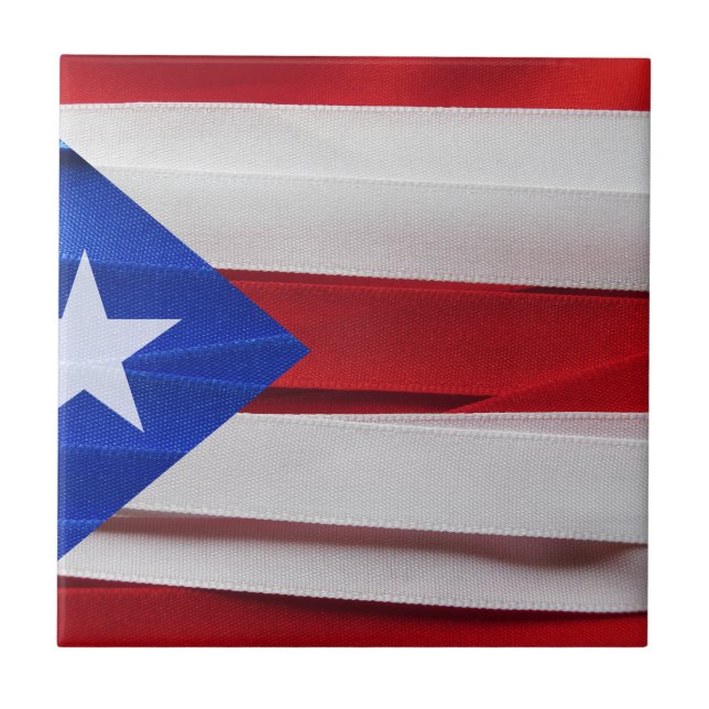 Puerto Rico flag Ceramic Tile (Front)
