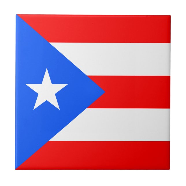 Puerto Rico Flag Ceramic Tile (Front)