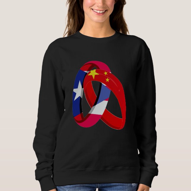 Puerto Rico Flag China Grown Ring Marriage Wedding Sweatshirt (Front)