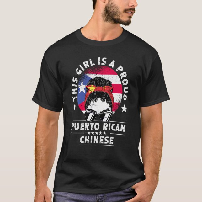 Puerto Rico Flag China Grown Women Girl Pride T-Shirt (Front)