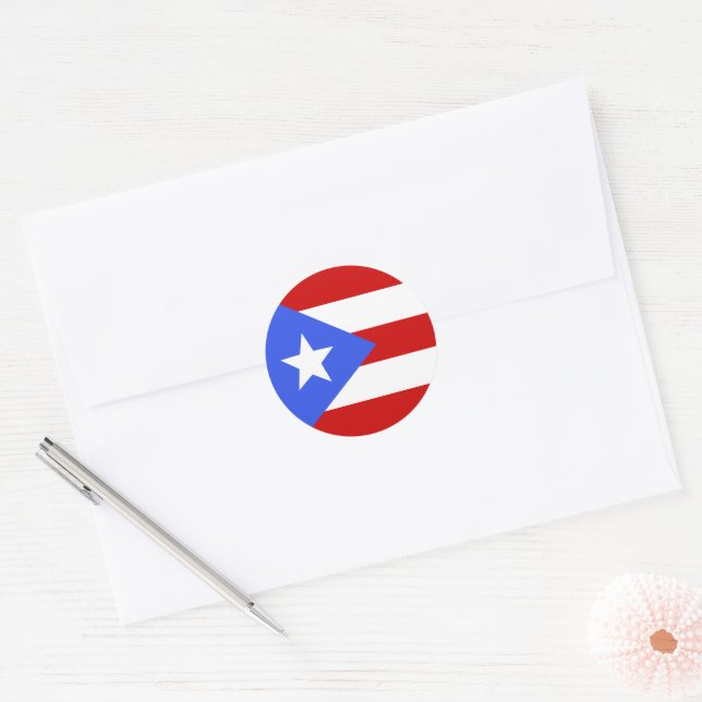 Puerto Rico flag Classic Round Sticker (Envelope)