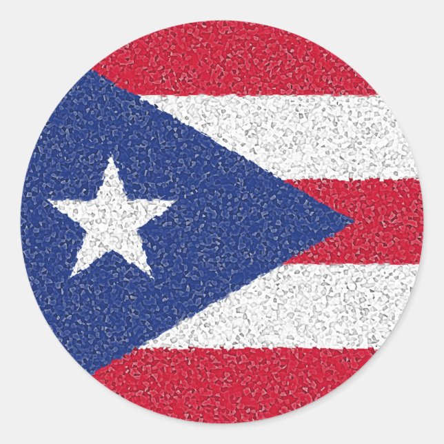 PUERTO RICO FLAG CLASSIC ROUND STICKER (Front)