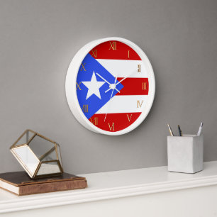 Puerto Rico flag Clock