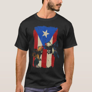 Puerto Rico Flag Cockfighter Game Fowl Cockfightin T-Shirt