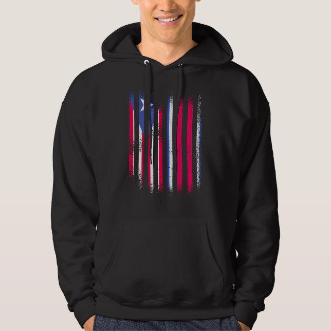 Puerto Rico Flag Costa Rica Grown Country Flags St Hoodie (Front)
