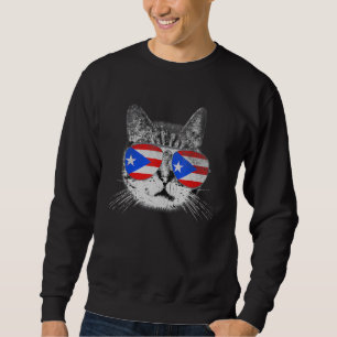 Puerto Rico Flag Country Roots Cat Pride Family Sweatshirt