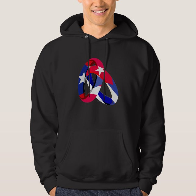 Puerto Rico Flag Cuba Grown Ring Marriage Wedding Hoodie (Front)