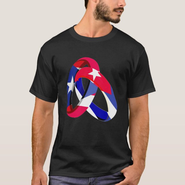 Puerto Rico Flag Cuba Grown Ring Marriage Wedding T-Shirt (Front)