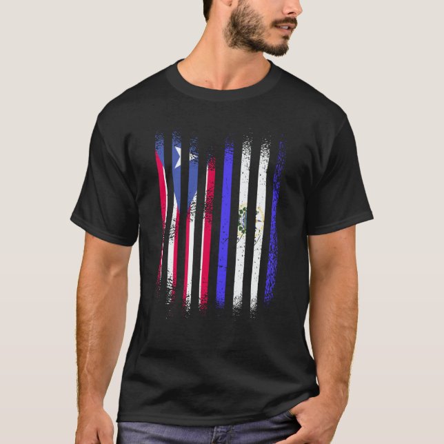 Puerto Rico Flag El Salvador Grown Country Flags S T-Shirt (Front)