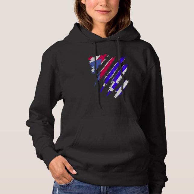 Puerto Rico Flag Greece Grown Patriot Country Stri Hoodie (Front)