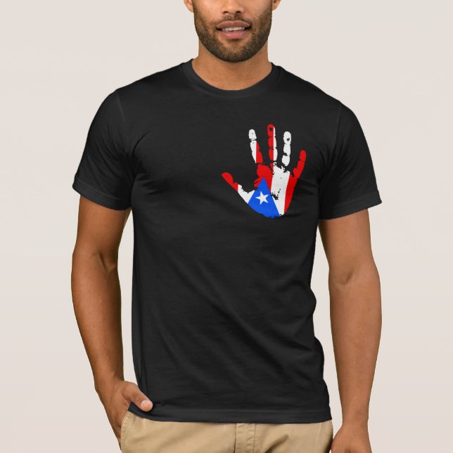 Puerto Rico Flag Handprint T-Shirt (Front)