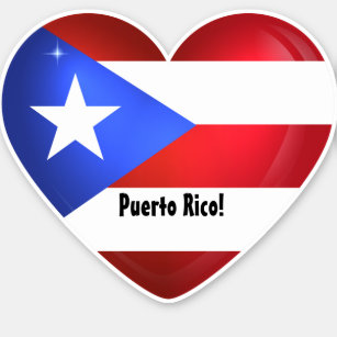 Puerto Rico Flag Heart  Car Decal