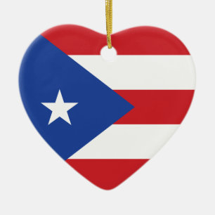 Puerto Rico Flag Heart Ornament