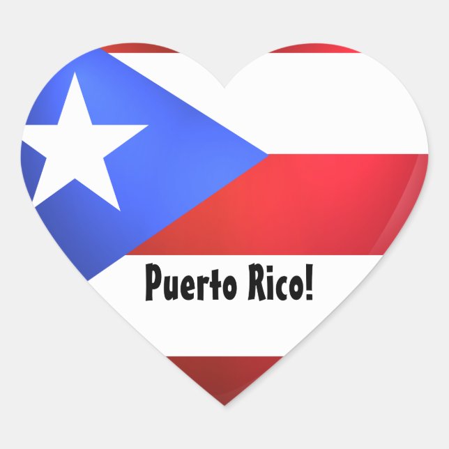 Puerto Rico Flag Heart Sticker (Front)