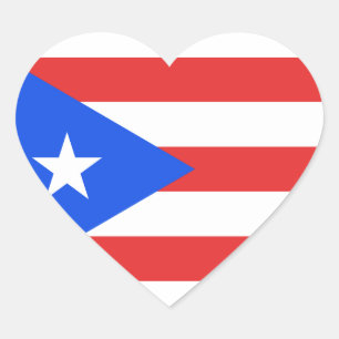 Puerto Rico Flag Heart Sticker
