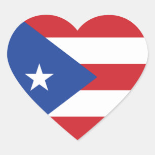Puerto Rico Flag Heart Sticker