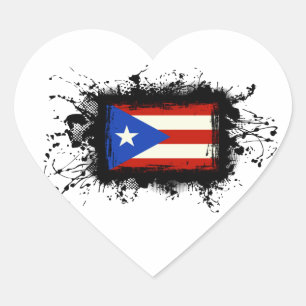 Puerto Rico Flag Heart Sticker