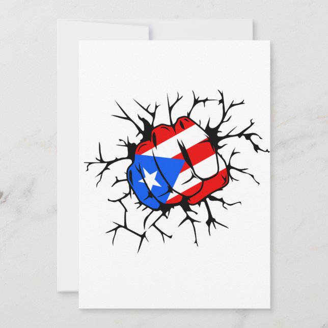 Puerto Rico Flag Invitation Card (Front)