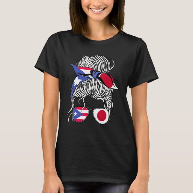 Puerto Rico Flag Japan Grown Women Girl Country T-Shirt (Front)