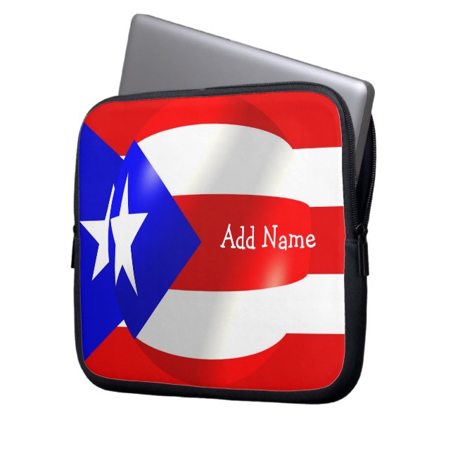 Puerto Rico Flag Laptop Sleeve (Front Left)