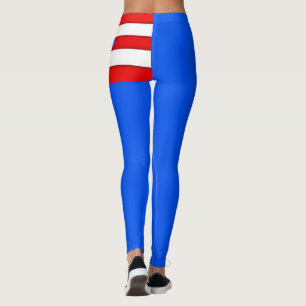 Puerto Rico Flag Leggings Red White Blue
