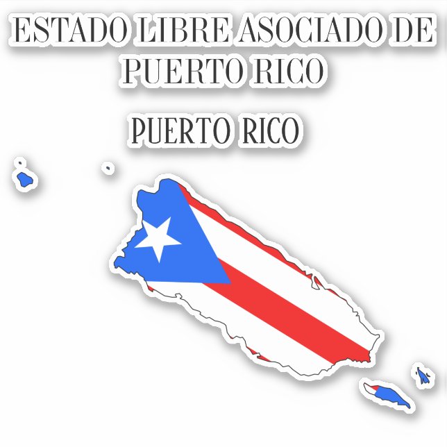 Puerto Rico Flag Map Outline (Front)