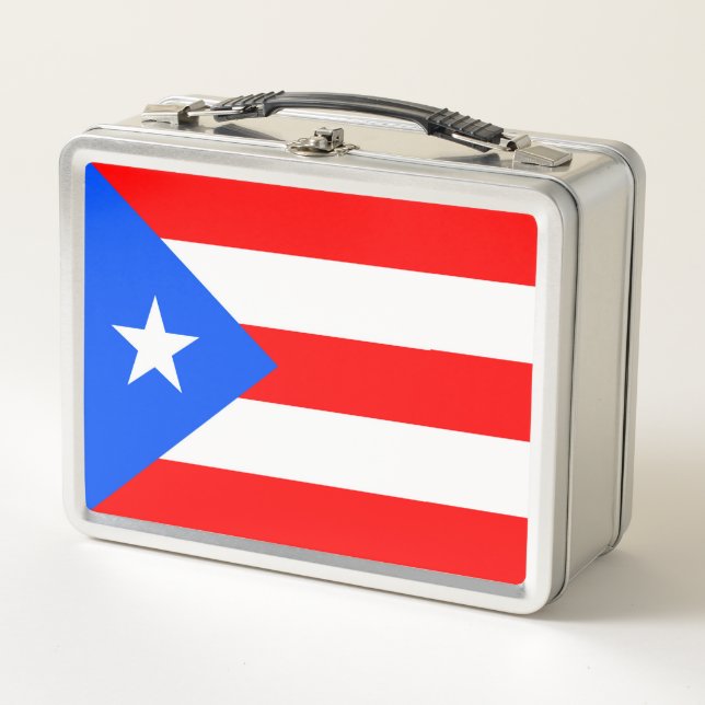 Puerto Rico Flag Metal Lunch Box (Front)