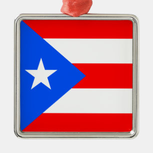 Puerto Rico Flag Metal Ornament
