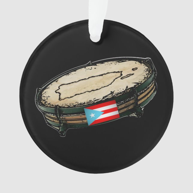 Puerto Rico Flag Pandera Ornament (Front)