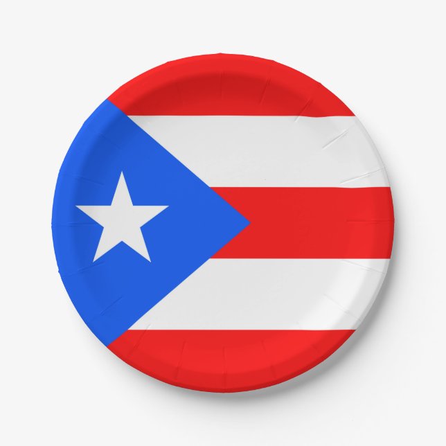 Puerto Rico Flag Paper Plate (Front)