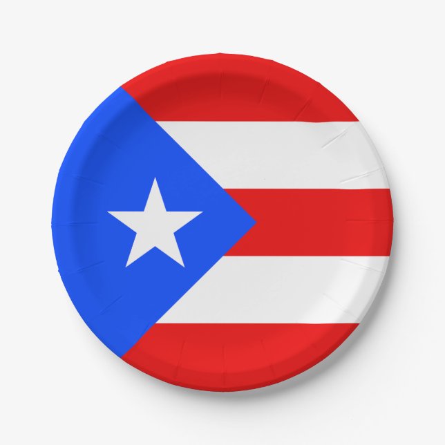 Puerto Rico Flag Paper Plate (Front)