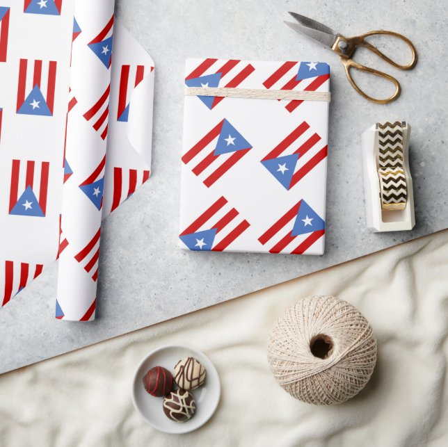 Puerto Rico Flag Pattern Wrapping Paper (Crafts)
