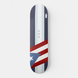 Puerto Rico Flag Personalised Skateboard