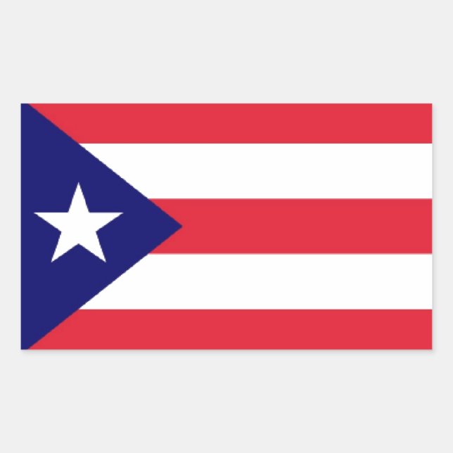 Puerto Rico Flag Rectangular Sticker (Front)