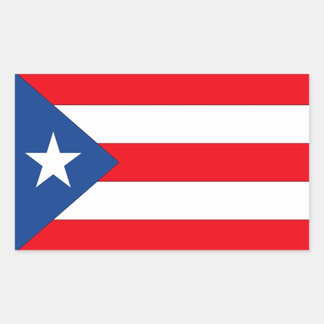 Puerto Rico Flag Rectangular Sticker (Front)