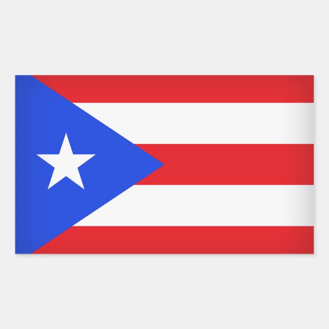Puerto Rico Flag Rectangular Sticker (Front)