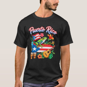 Puerto Rico Flag Retro Hispanic Heritage Month Bor T-Shirt